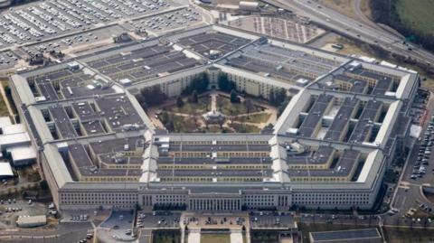 A drone image of the Pentagon in Washington DC.