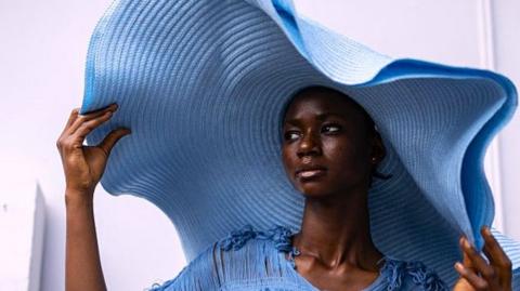 A model at Lagos fashion week.