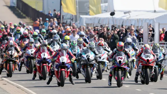 The start of a race at the North West 200