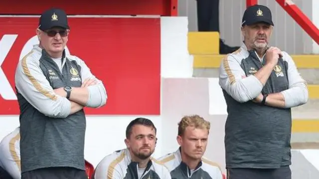 Falkirk manager John McGlynn and assistant Paul Smith