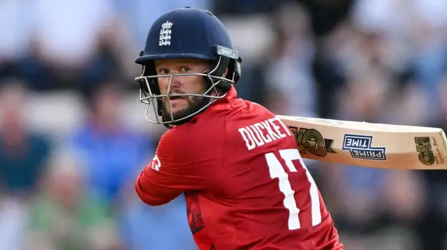 Ben Duckett batting for England