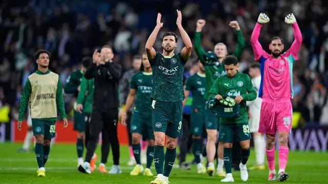 Ruben Dias applauds travelling Manchester City fans