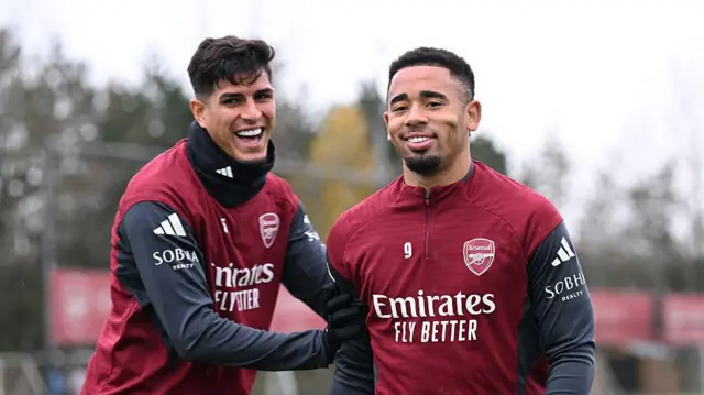 Gabriel Jesus in training.