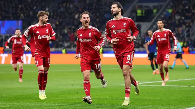 Dominik Szoboszlai celebrating scoring a penalty against Inter Milan