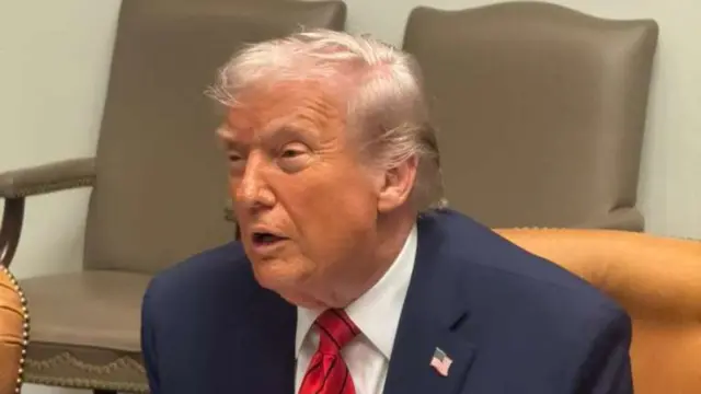 Donald Trump in the Roosevelt Room