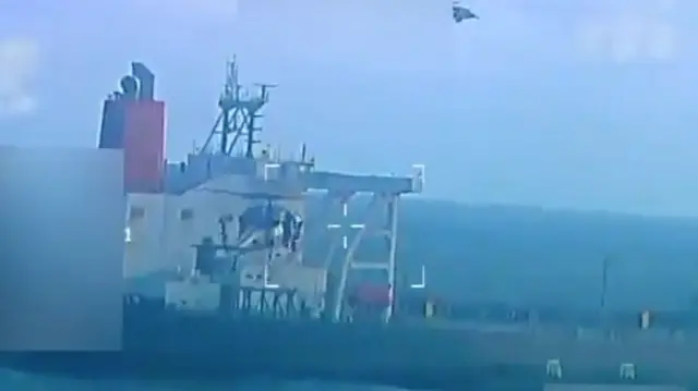 US troops board vessel near Venezuela from a helicopter