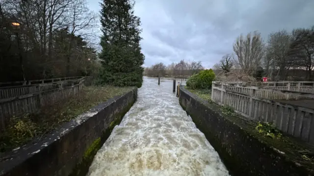 A river swells in Oxfordshire