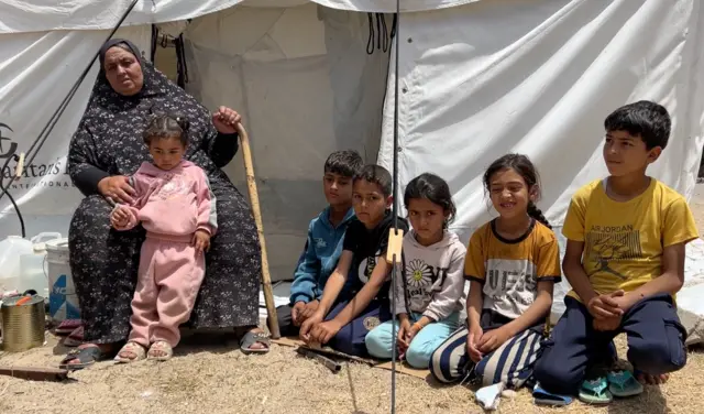 Wafa and her grandchildren