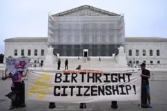 Protesters outside US Supreme Court contest proposed ban on birthright citizenship