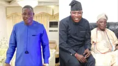 Aworan Igboho ninu ile kan lapa ọtun, pẹlu aworan Igboho ti o joko lẹgbẹ Olubadan ti ilẹ Ibadan.