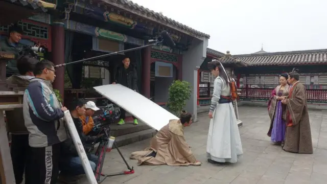 一个剧组在横店拍戏