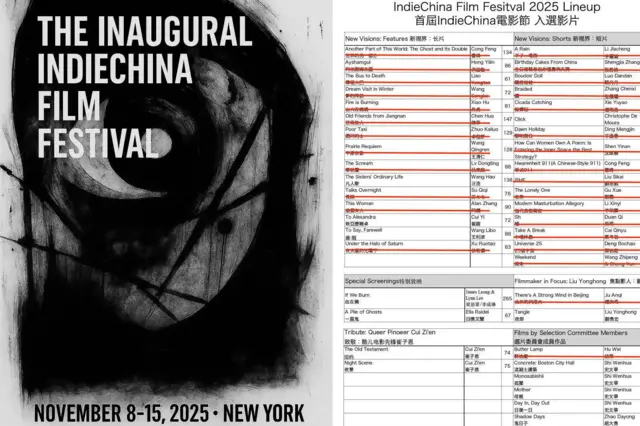 在影展公告取消前,图中红色划线部分为宣布取消放映的电影。