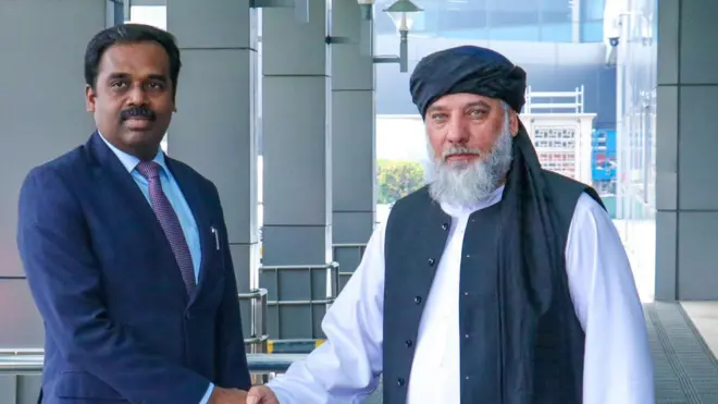 نورالدین عزیزی، وزیر صنعت و تجارت حکومت طالبان به منظور گفتوگو با مقامات هند وارد این کشور شد.