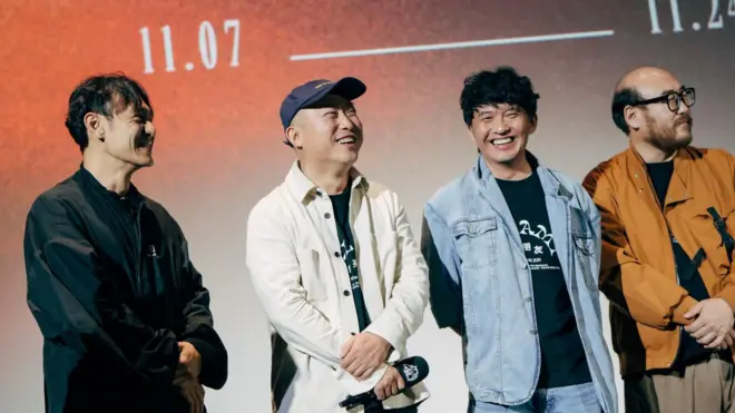 中国独立导演耿军与团队参与2024年台湾金马奖。