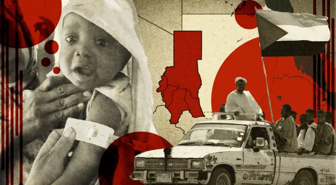 የሕጻን ልጅ እና በመኪና ላይ የተሳፈሩ ወታደሮች የፎቶ ውህድ