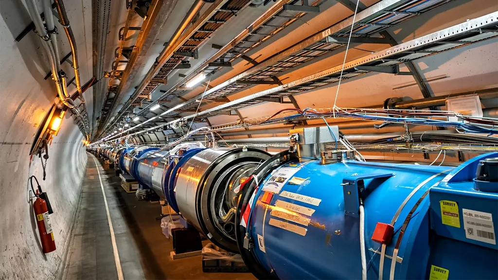 Panels and cables of the Large Hadron Collder at Cern (Credit: Alamy)