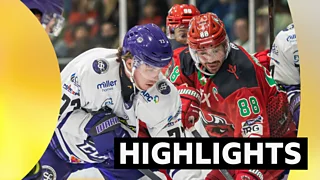 Cardiff Devils’ Joey Martin and Glasgow Clan’s Joe Hazeldine