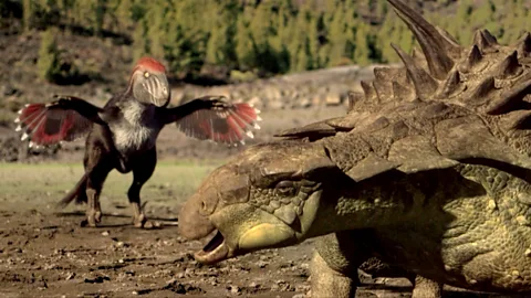 Watch a Utahraptor pack leader fatally distract a Gastonia