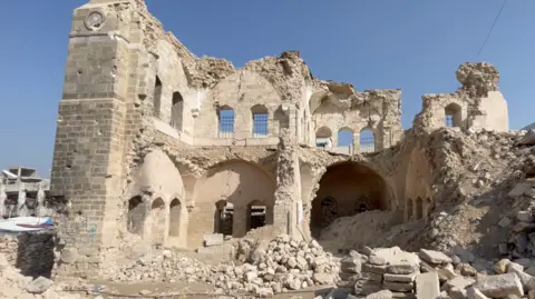 The ruins of the Pasha's Palace in Gaza City, northern Gaza