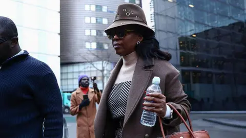 Diezani Alison-Madueke walks into Southwark Crown Court 