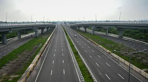 Hindustan Times via Getty Images A view of a newly inaugurated multi-lane highway near Delhi on 17 August 2025 