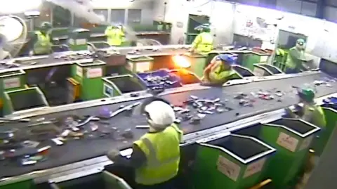 Fire at recycling center