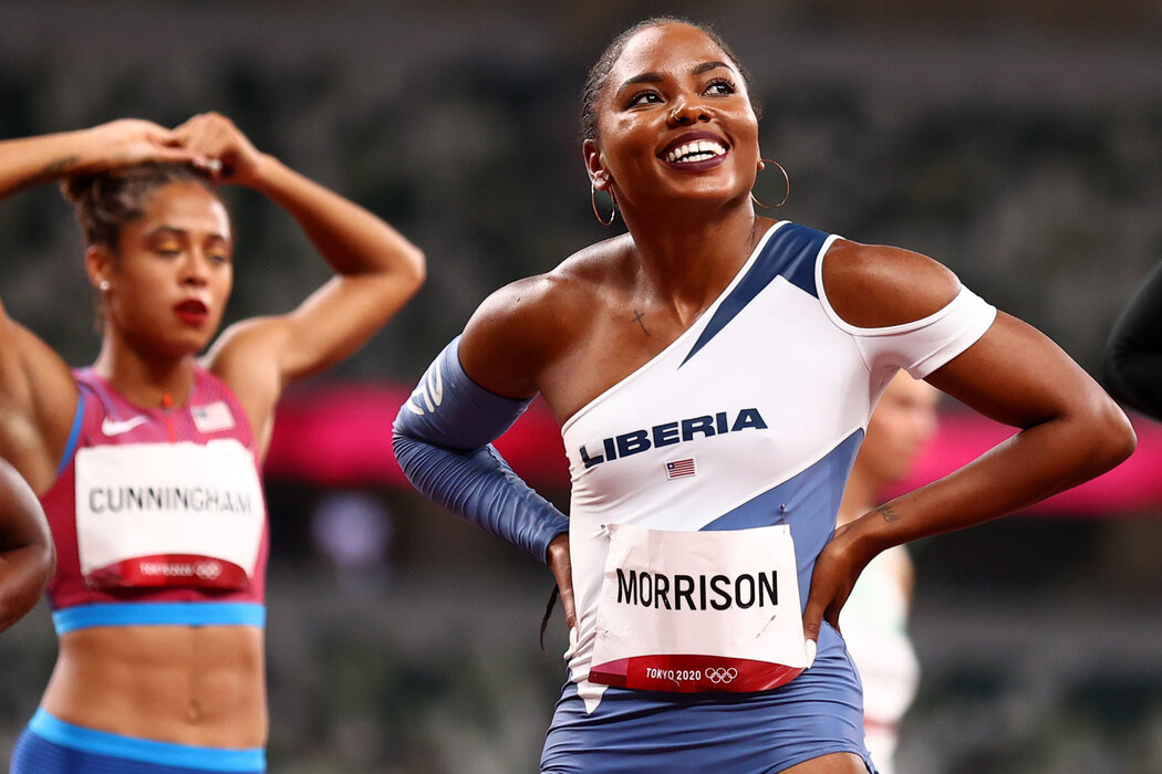 利比裡亞運動員身著特爾法·克萊門斯設計的中性隊服。