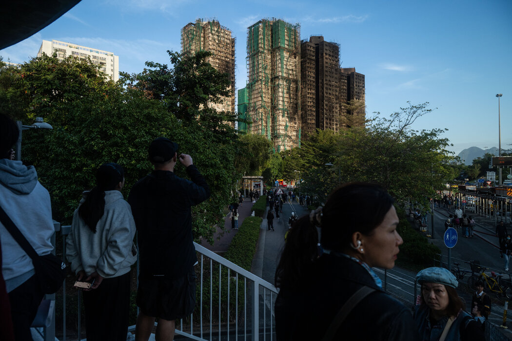 香港上月發生火災的宏福苑公寓大樓。