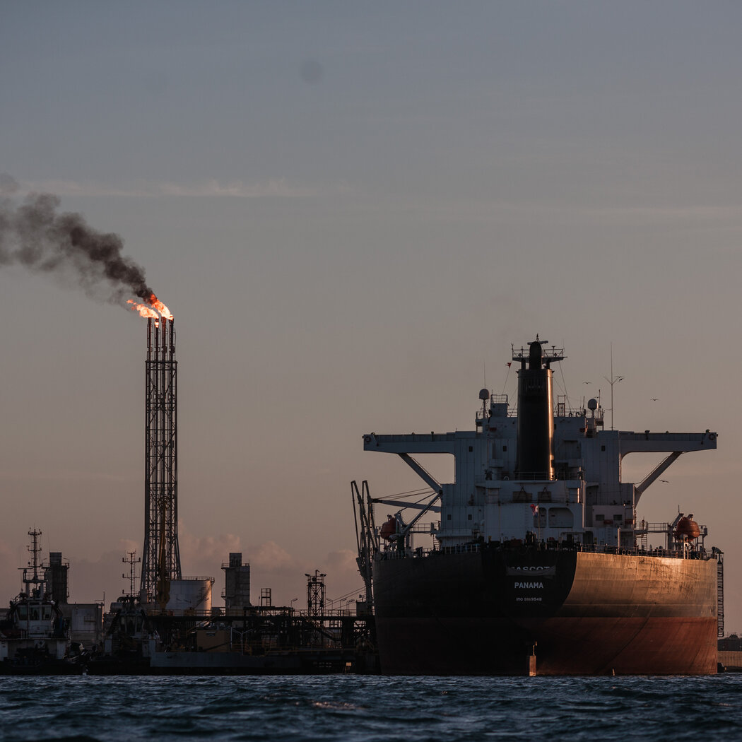 委內瑞拉蓬托菲霍的一座煉油廠,攝於2021年。